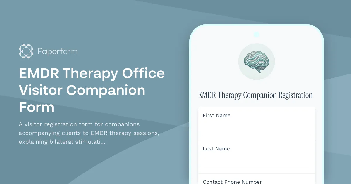 EMDR Therapy Office Visitor Companion Form