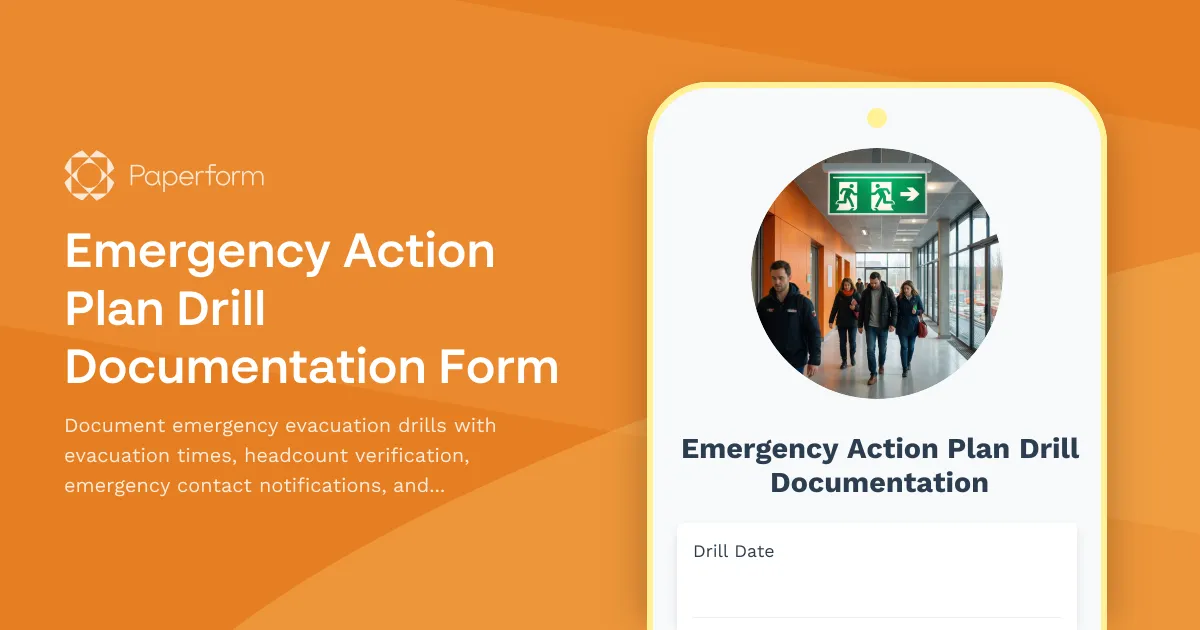 Emergency Action Plan Drill Documentation Form