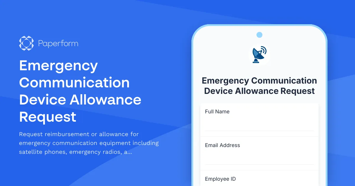 Emergency Communication Device Allowance Request