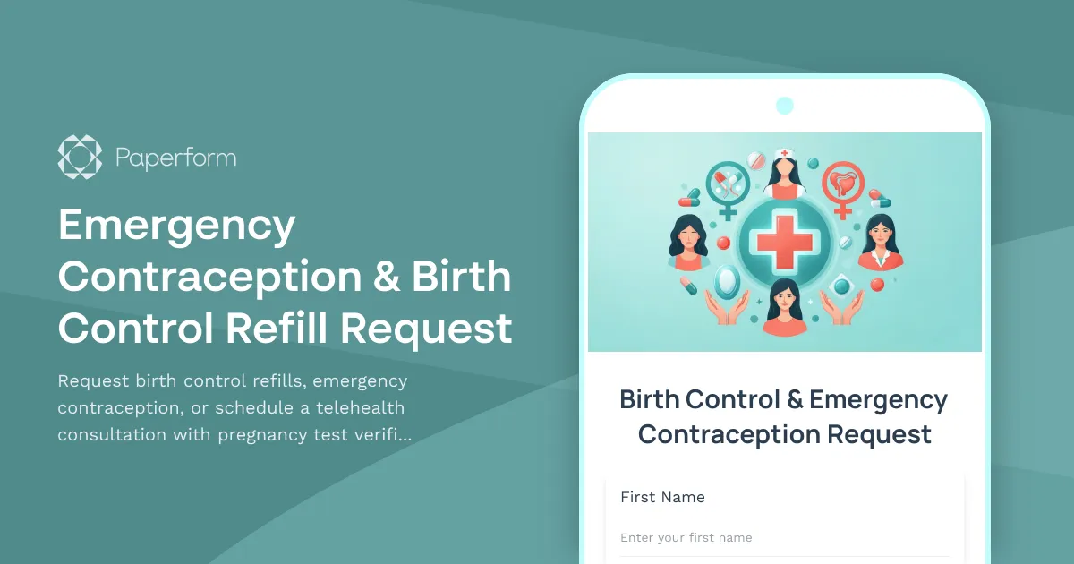 Emergency Contraception & Birth Control Refill Request