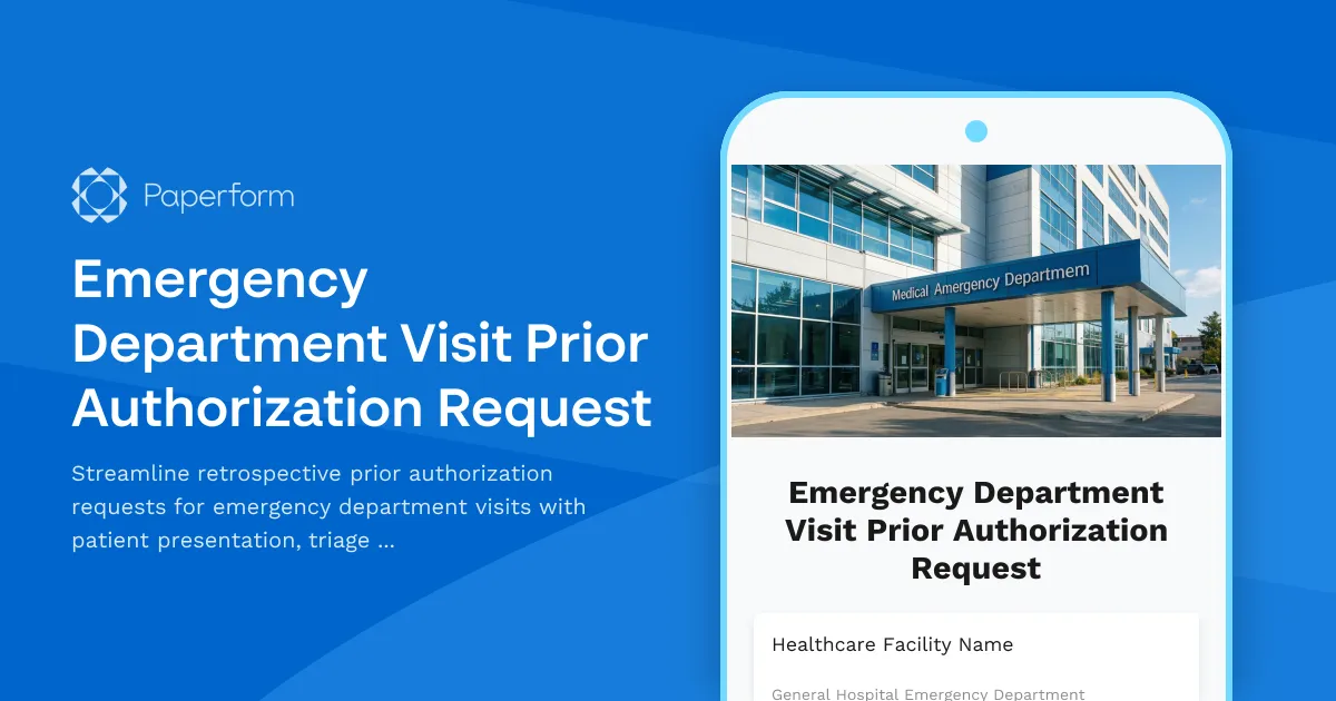 Emergency Department Visit Prior Authorization Request
