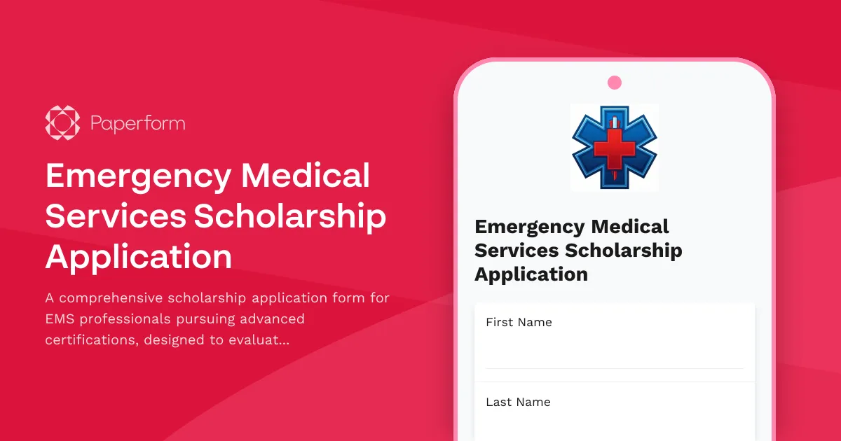 Emergency Medical Services Scholarship Application