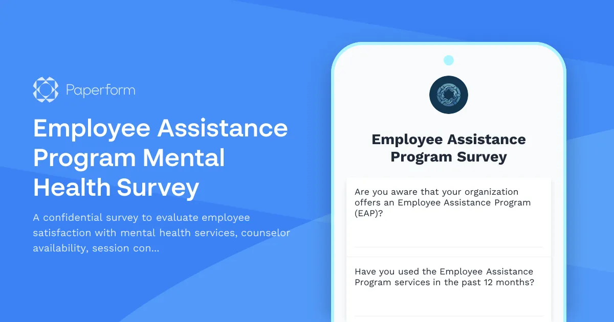 Employee Assistance Program Mental Health Survey