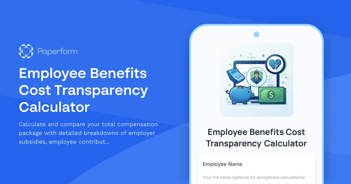Employee Benefits Cost Transparency Calculator