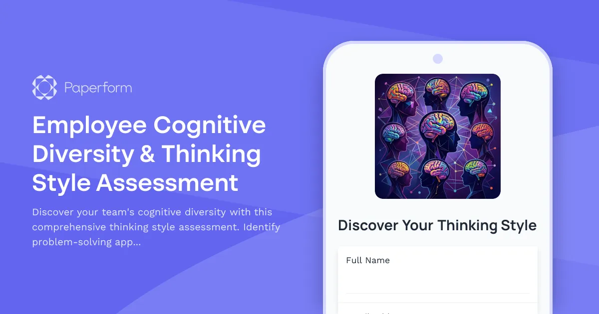 Employee Cognitive Diversity & Thinking Style Assessment