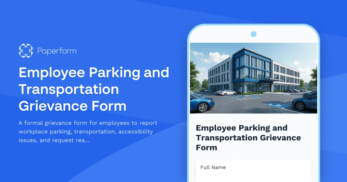 Employee Parking and Transportation Grievance Form