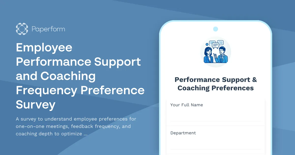 Employee Performance Support and Coaching Frequency Preference Survey