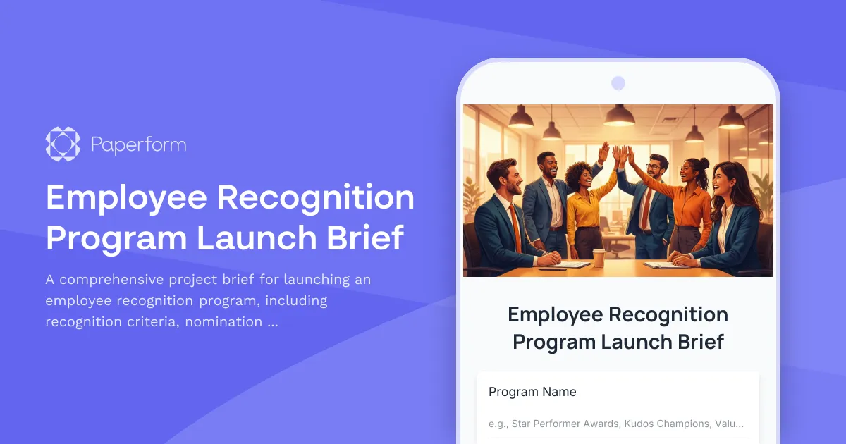 Employee Recognition Program Launch Brief