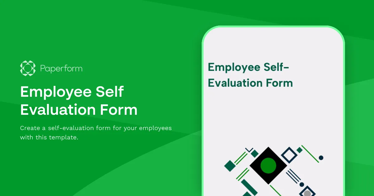 Employee Self Evaluation Form