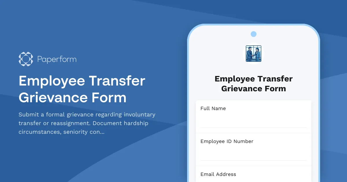 Employee Transfer Grievance Form