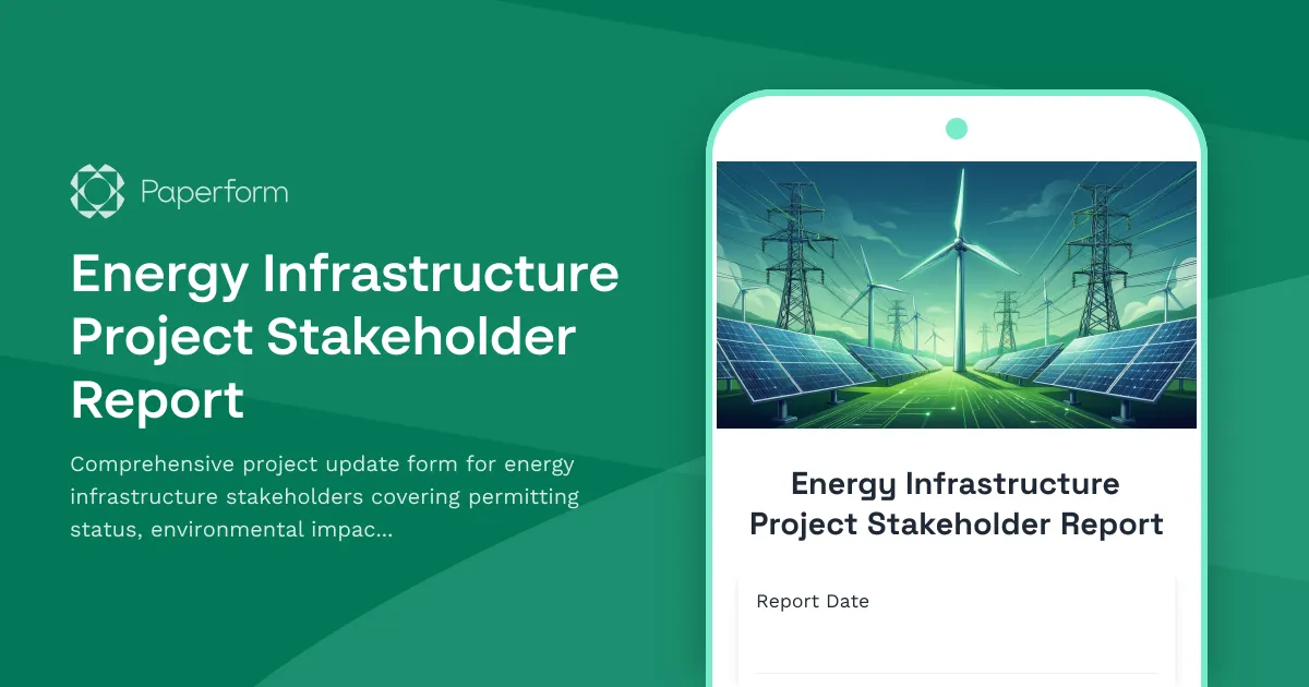 Energy Infrastructure Project Stakeholder Report