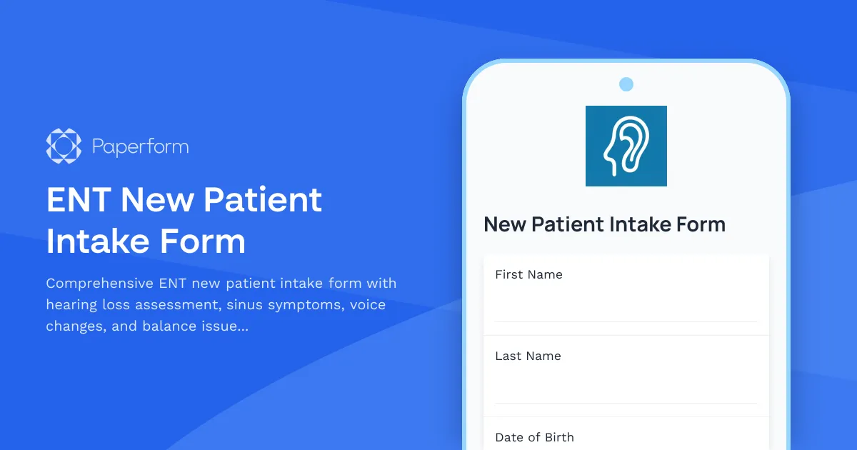 ENT New Patient Intake Form