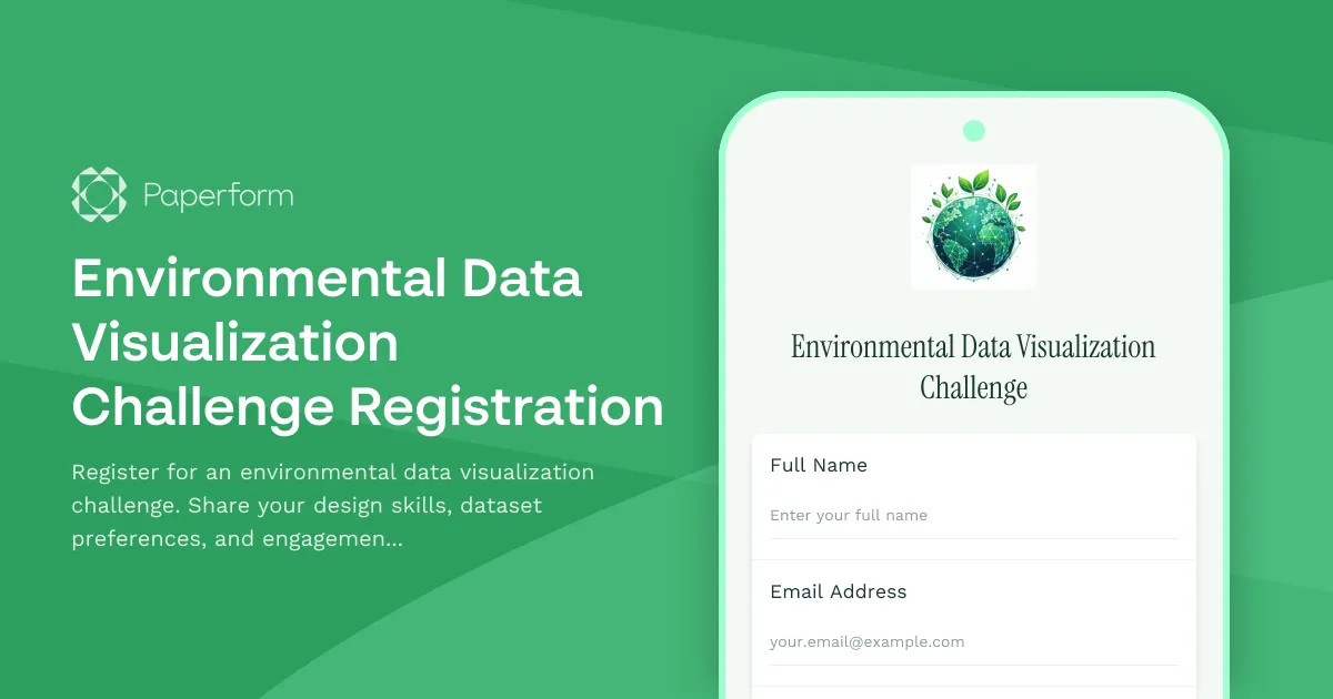 Environmental Data Visualization Challenge Registration