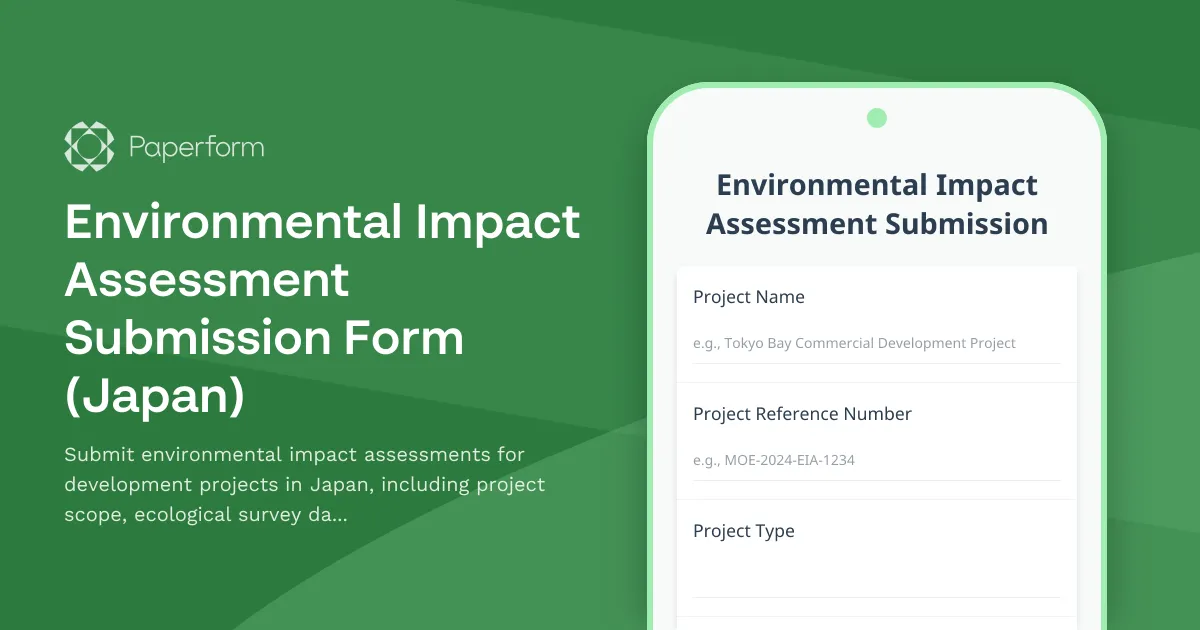 Environmental Impact Assessment Submission Form (Japan)