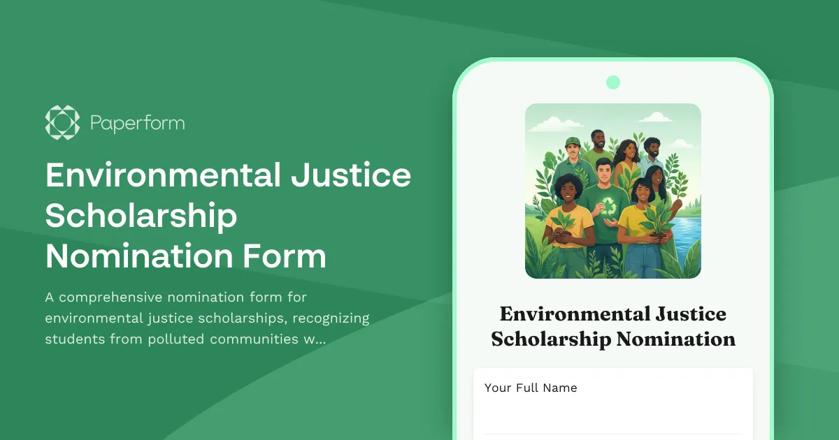 Environmental Justice Scholarship Nomination Form