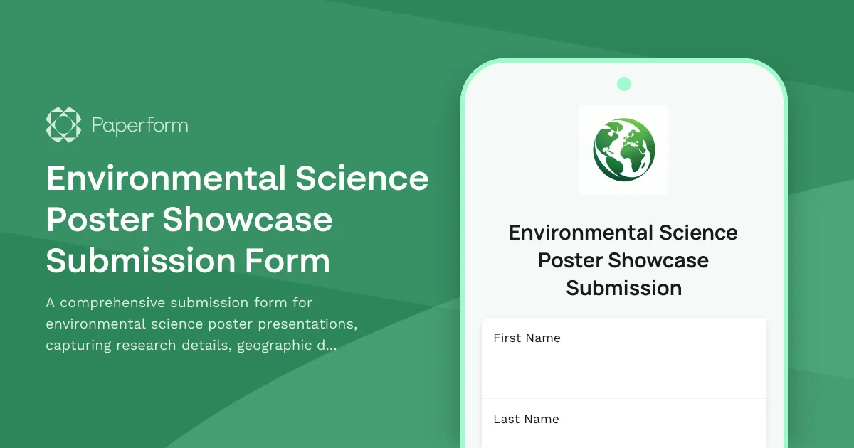 Environmental Science Poster Showcase Submission Form