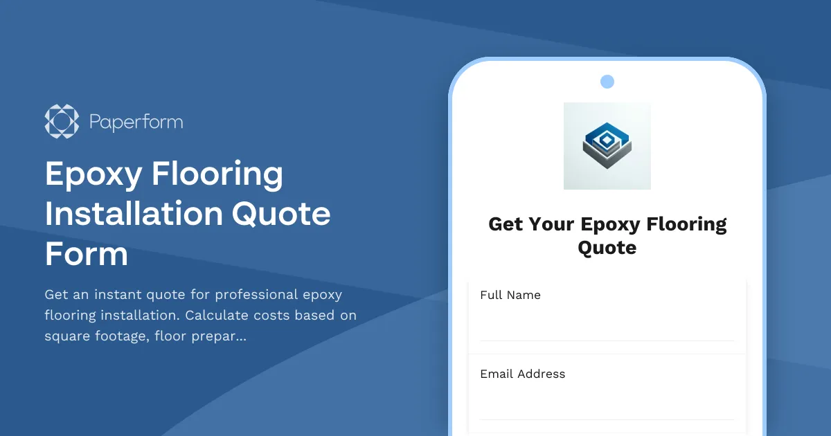 Epoxy Flooring Installation Quote Form