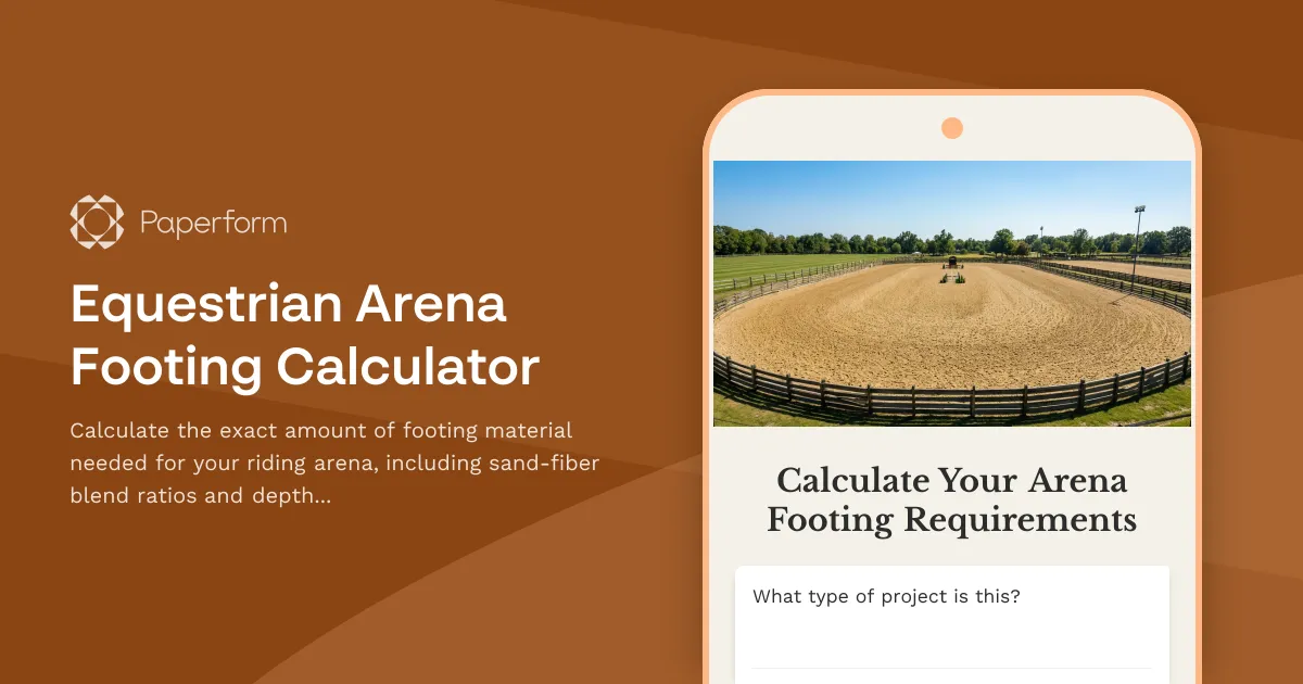 Equestrian Arena Footing Calculator