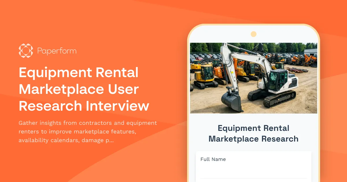 Equipment Rental Marketplace User Research Interview