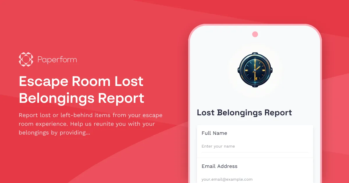 Escape Room Lost Belongings Report