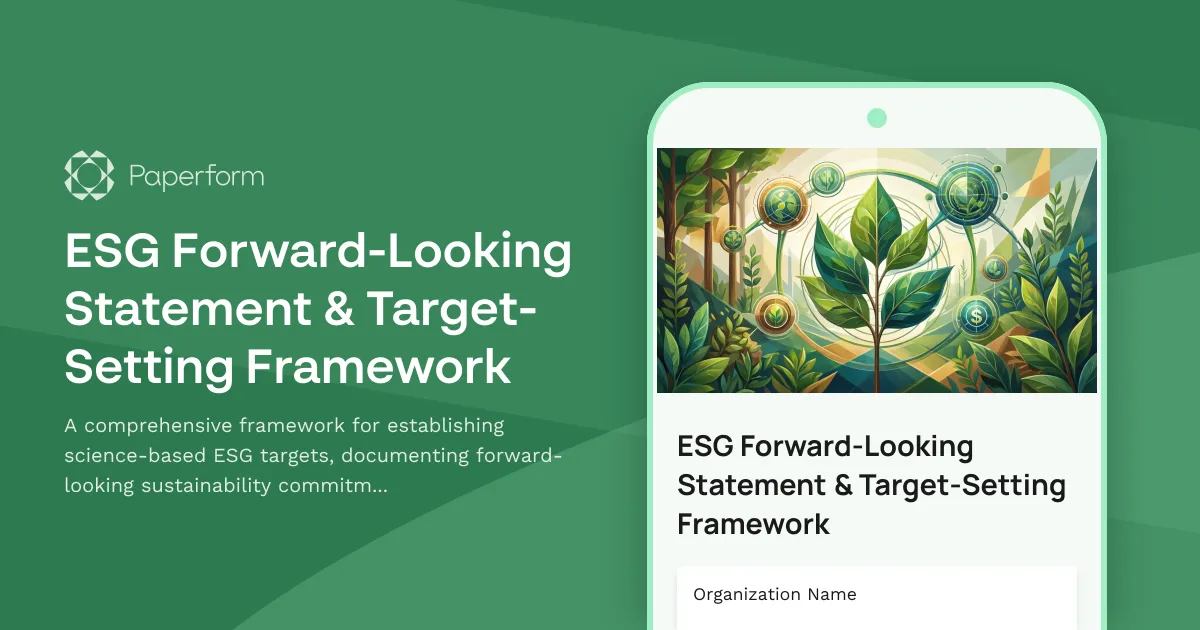 ESG Forward-Looking Statement & Target-Setting Framework