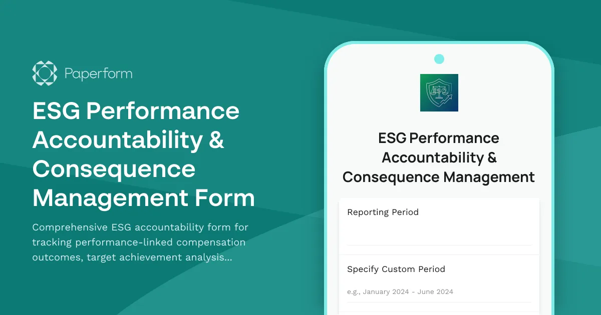 ESG Performance Accountability & Consequence Management Form