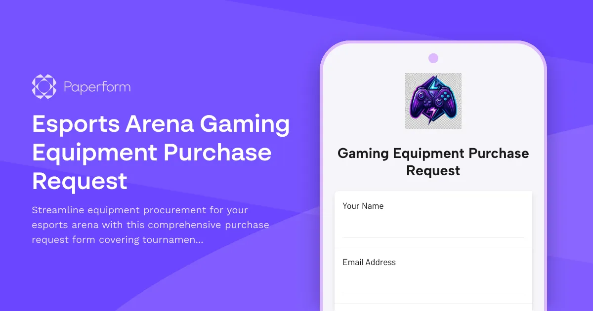 Esports Arena Gaming Equipment Purchase Request