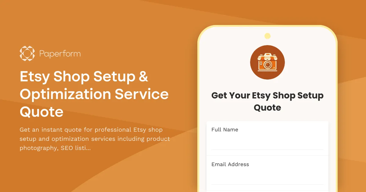 Etsy Shop Setup & Optimization Service Quote
