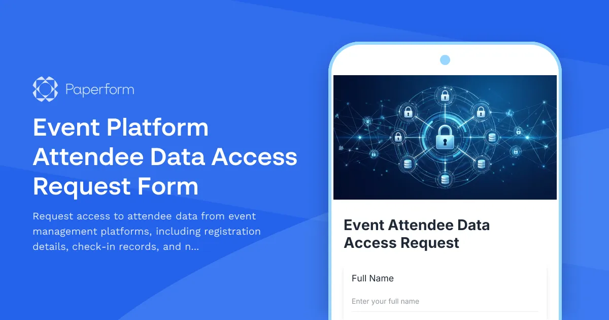 Event Platform Attendee Data Access Request Form