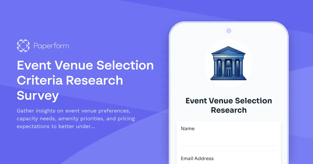 Event Venue Selection Criteria Research Survey