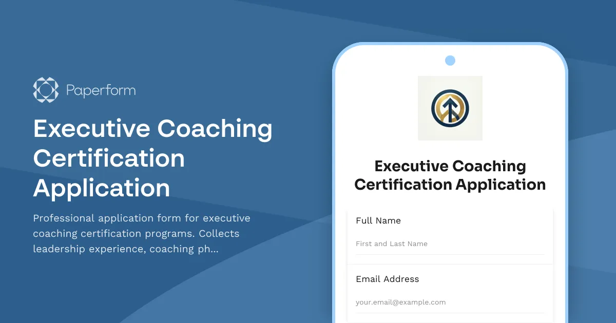 Executive Coaching Certification Application