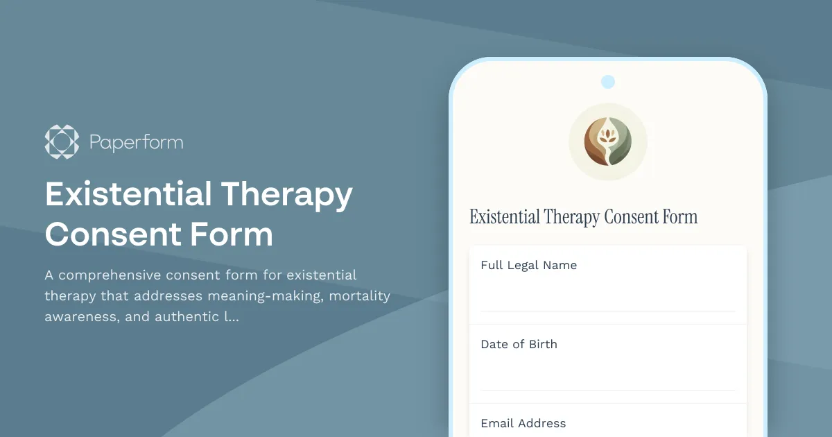 Existential Therapy Consent Form