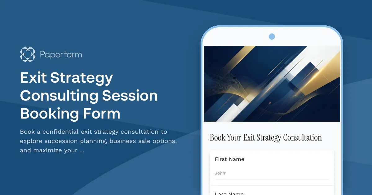Exit Strategy Consulting Session Booking Form