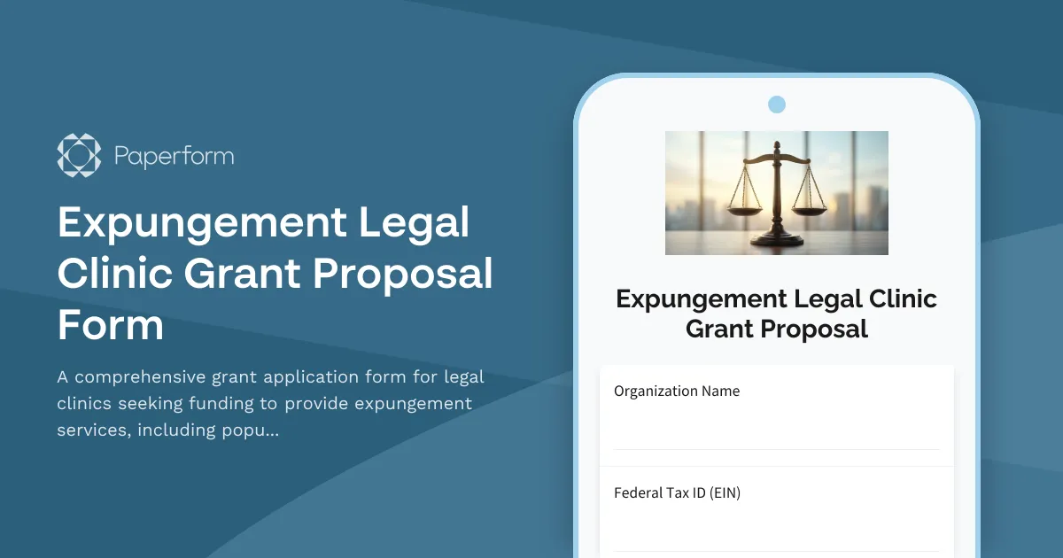 Expungement Legal Clinic Grant Proposal Form