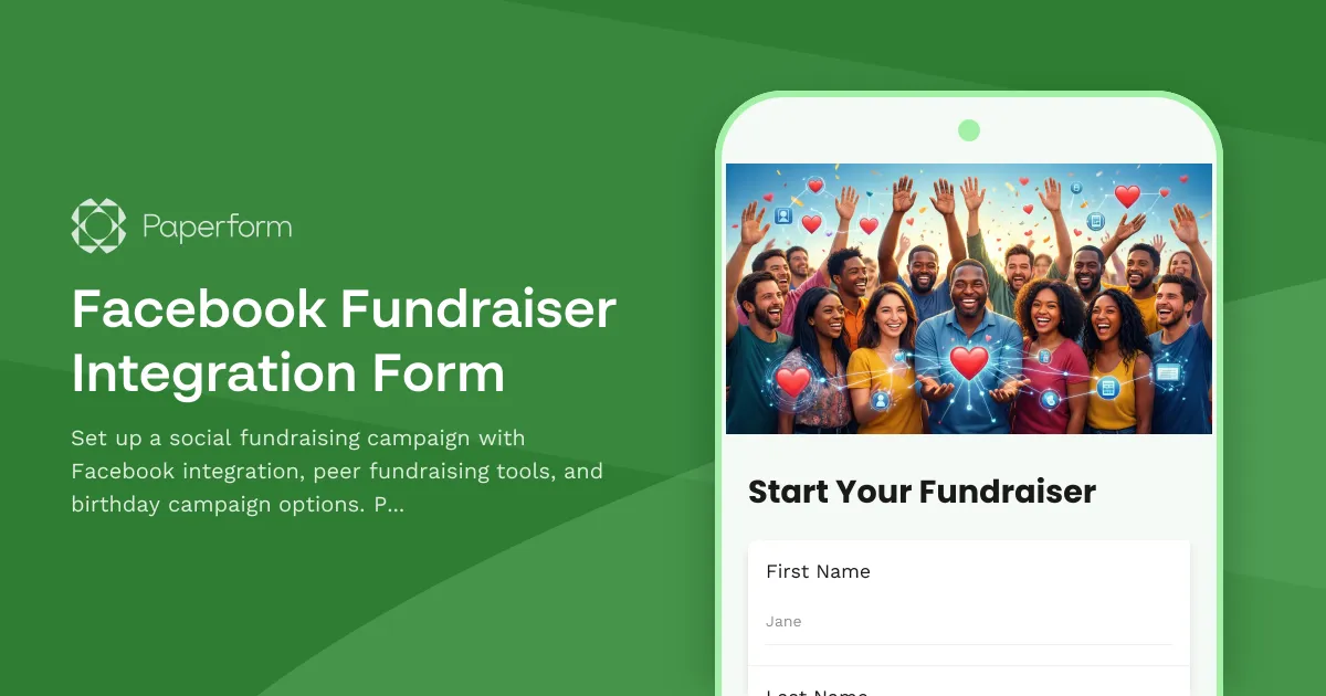 Facebook Fundraiser Integration Form