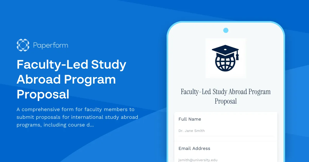 Faculty-Led Study Abroad Program Proposal