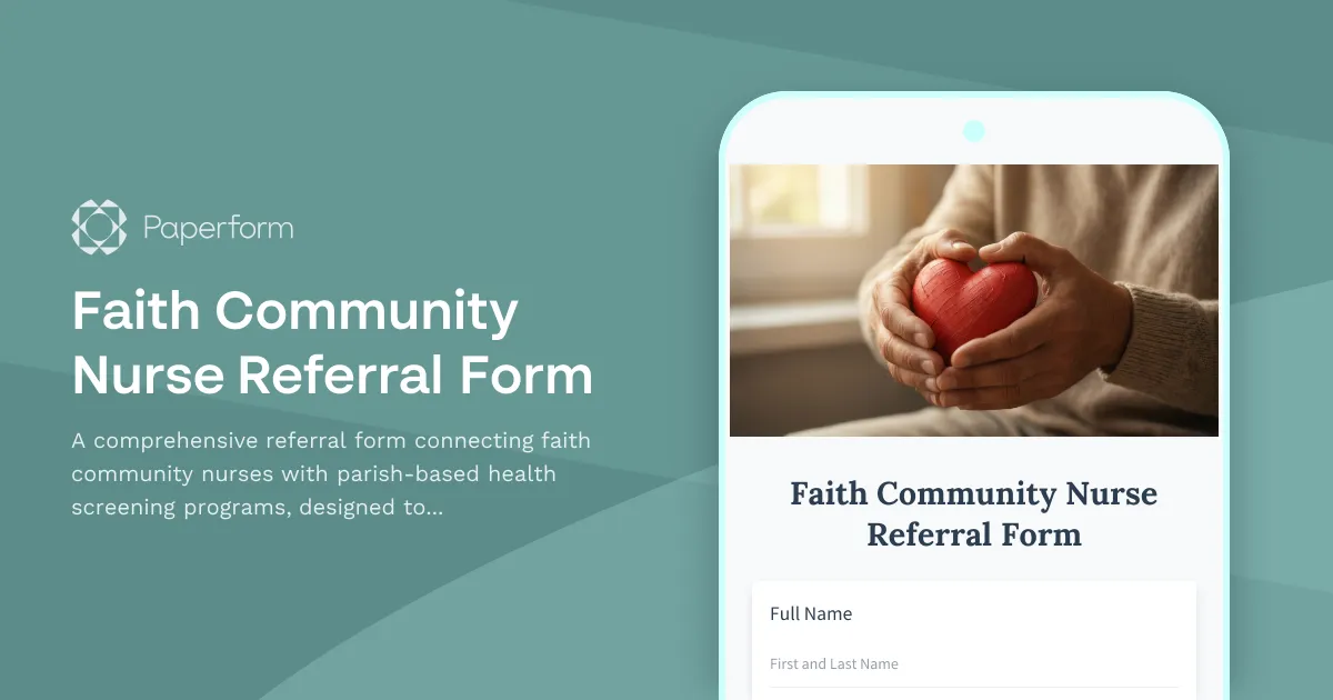 Faith Community Nurse Referral Form
