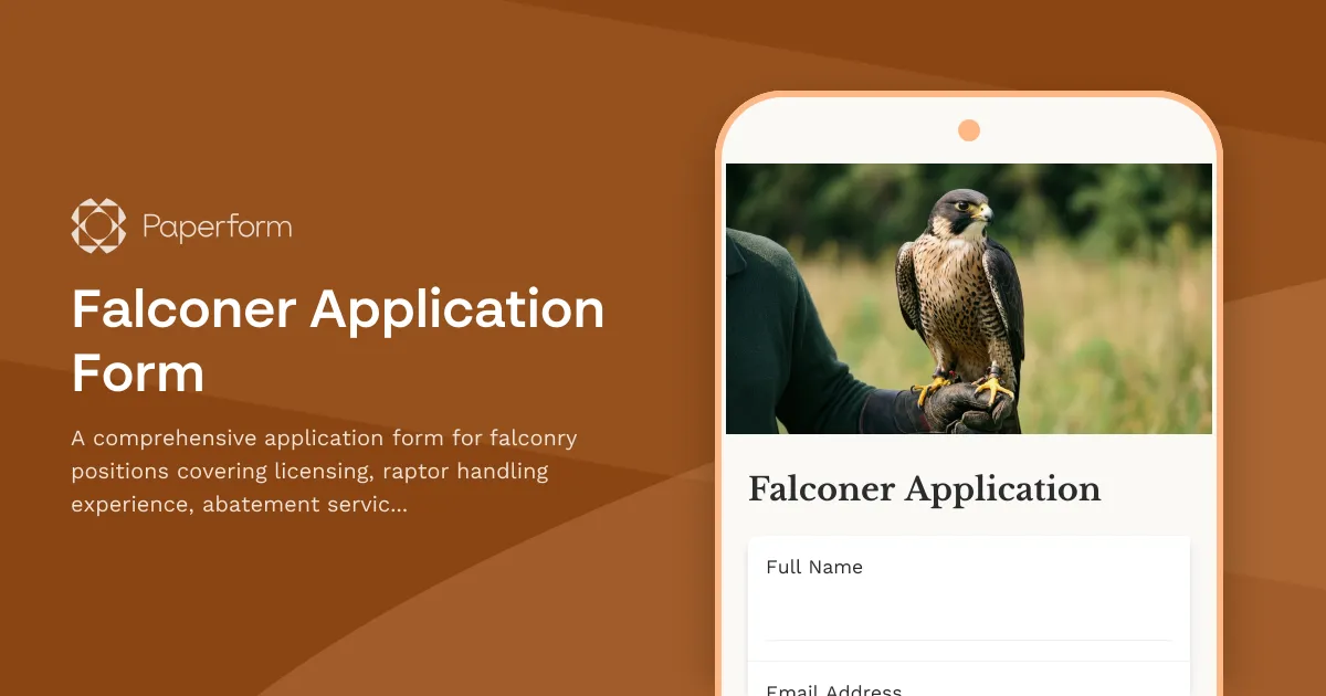 Falconer Application Form