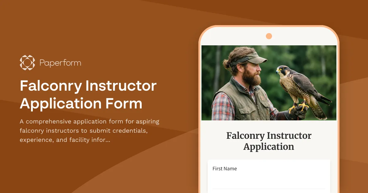 Falconry Instructor Application Form