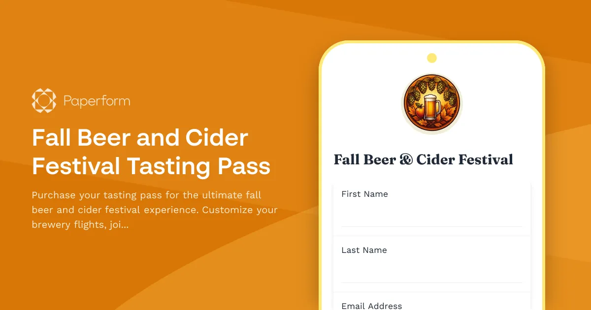 Fall Beer and Cider Festival Tasting Pass