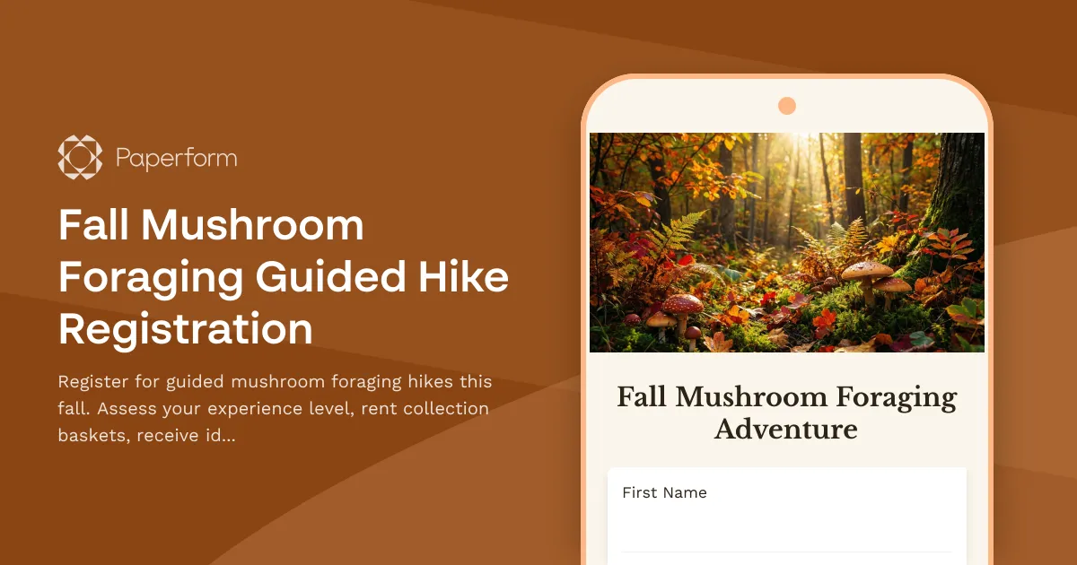 Fall Mushroom Foraging Guided Hike Registration