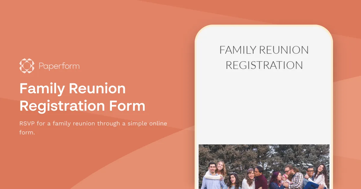 Family Reunion Registration Form