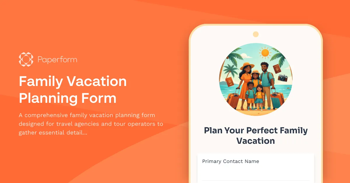 Family Vacation Planning Form