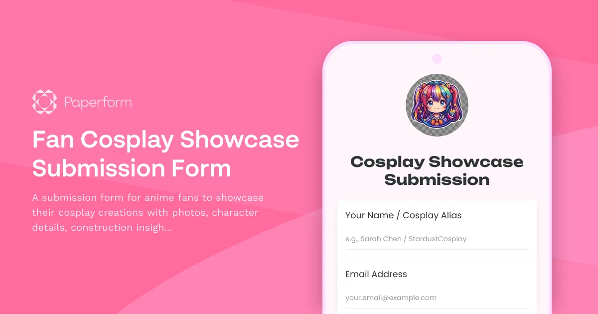 Fan Cosplay Showcase Submission Form