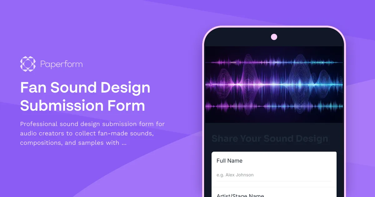 Fan Sound Design Submission Form
