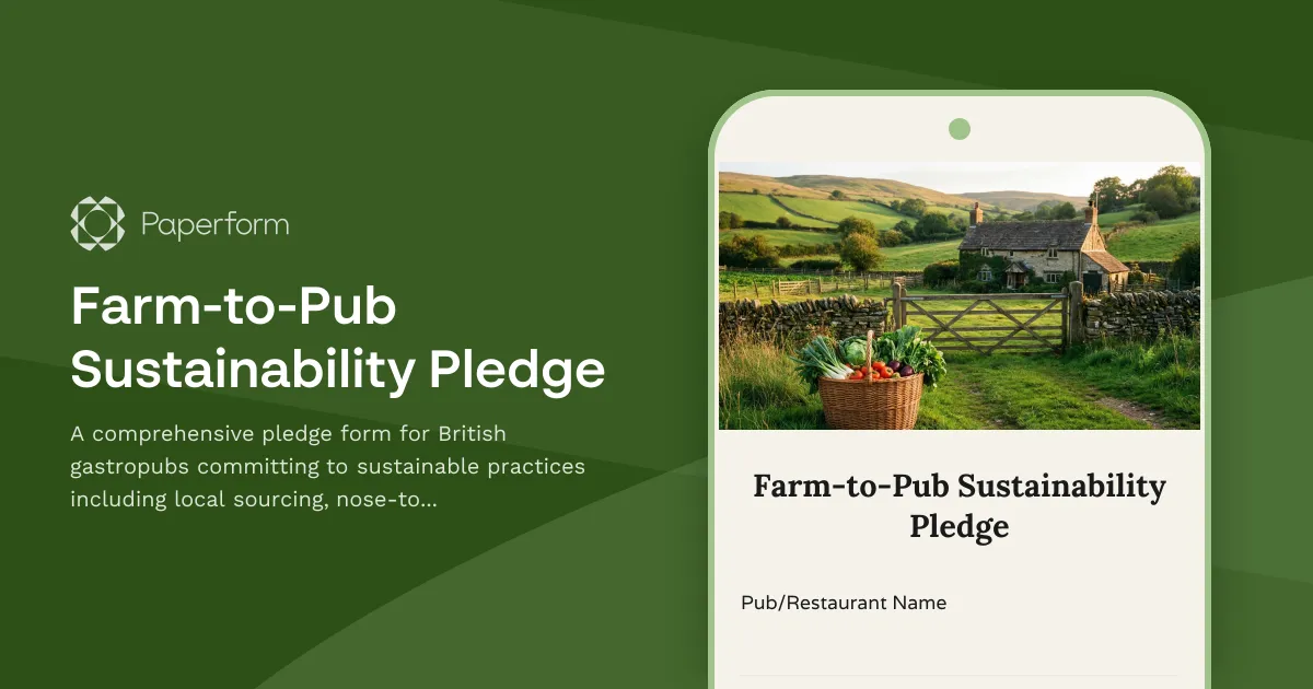 Farm-to-Pub Sustainability Pledge