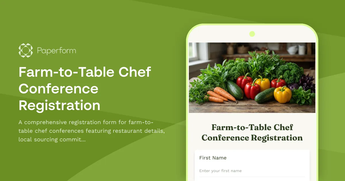 Farm-to-Table Chef Conference Registration