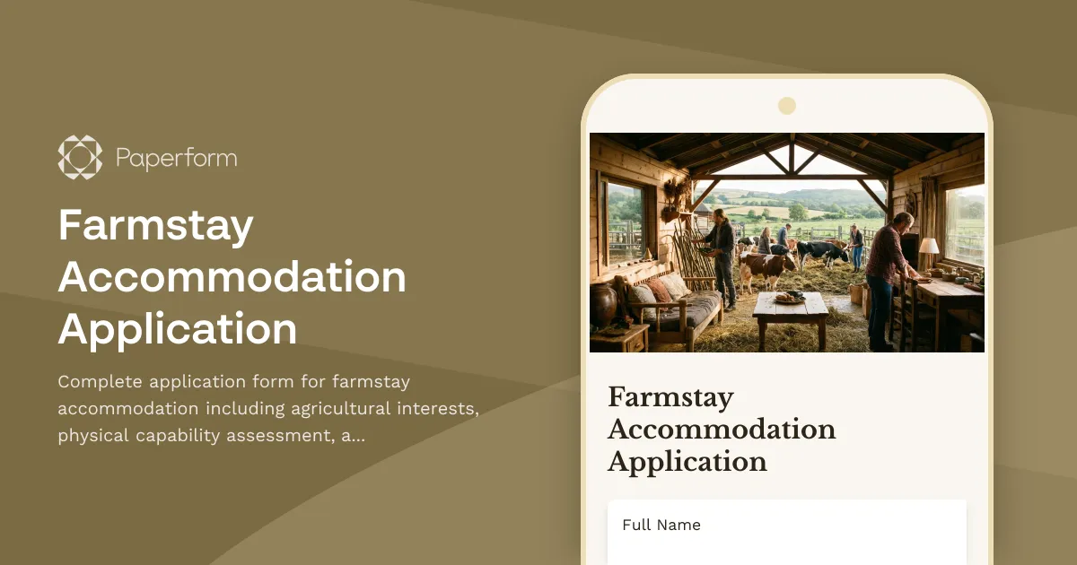 Farmstay Accommodation Application