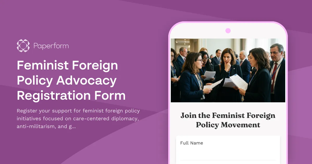 Feminist Foreign Policy Advocacy Registration Form