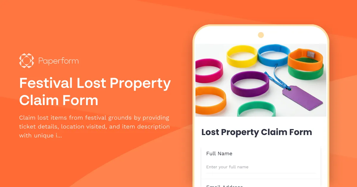 Festival Lost Property Claim Form
